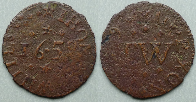 Exeter, Thomas White 1659 farthing